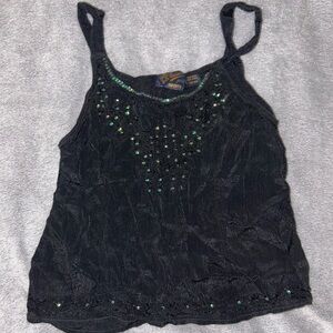 BECCA Black Camisole with Beaded Accents